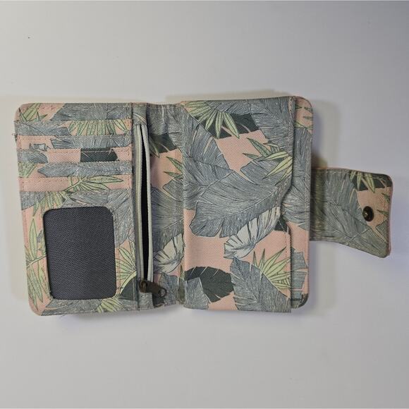 Vans Pink Tropical Themed Bi-fold Wallet with Tons of Pockets - Picture 4 of 16